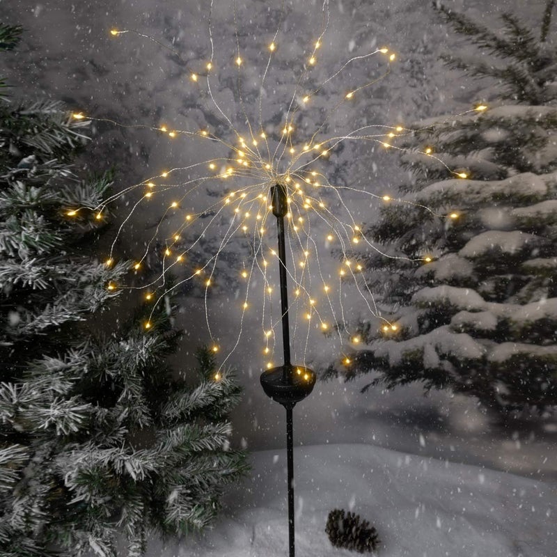 Touch Of ECO Solar LED Firework Sparkler Garden Stake Light - Outdoor Decorative Light, Flexible LED Branches, for Pathway, Garden, Outdoor Living Area - 120 LEDs, Over 3 Feet Tall - Image 4